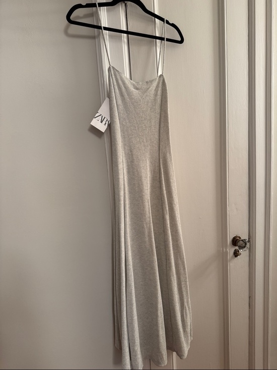 Zara Dresses & Skirts - Zara Silver Strapless Slip Maxi Dress